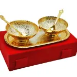 Golden Special Silver And Gold Plated Bowl, Packaging Type: Velvet Box