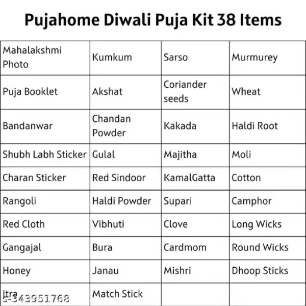 Pujahome Diwali Puja Samagri Kit